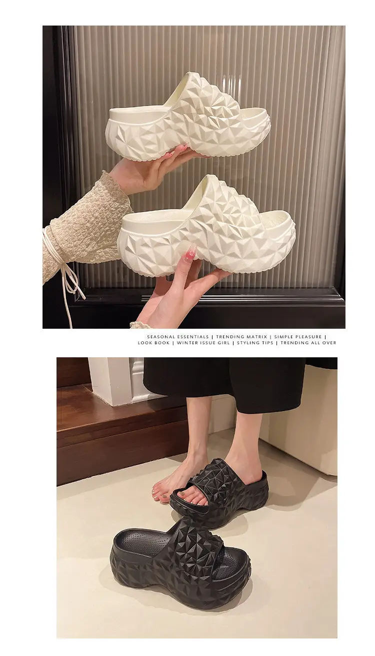 Women's Diamond Solid Color Thick Slippers Summer — feature 7