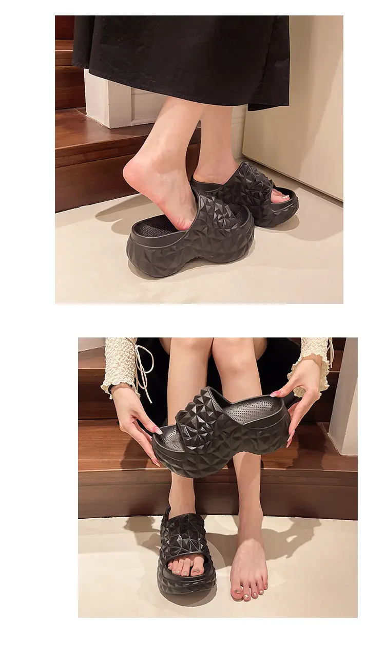 Women's Diamond Solid Color Thick Slippers Summer — feature 8
