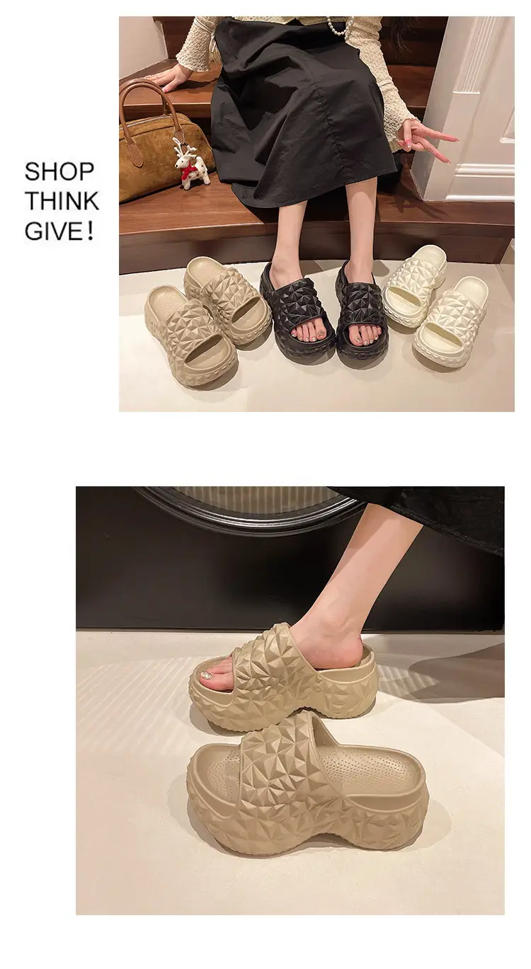 Women's Diamond Solid Color Thick Slippers Summer — feature 9