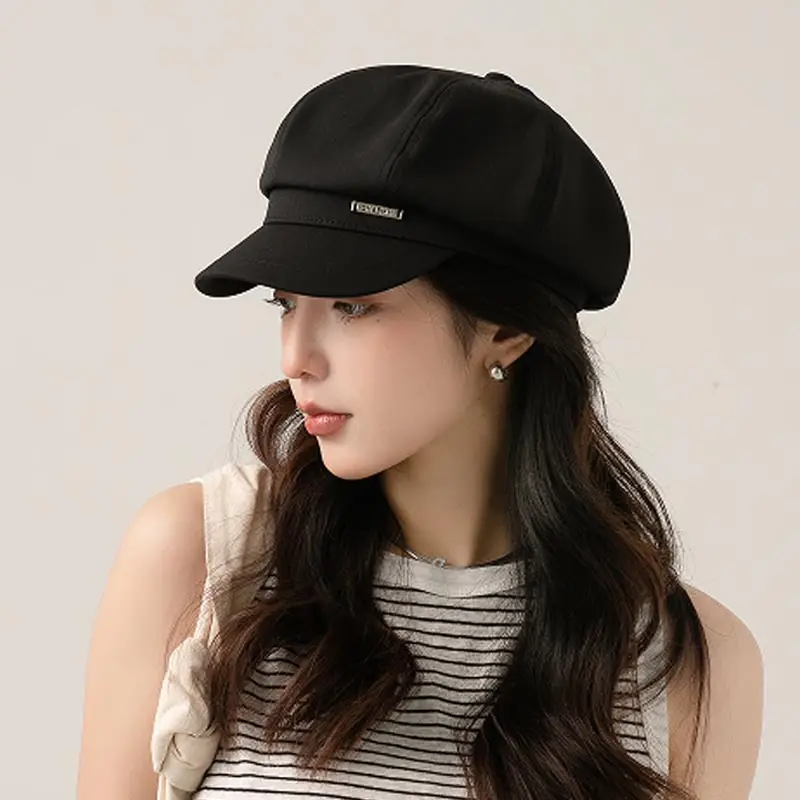 Japanese Style Light Gray Octagonal Cap for Girls