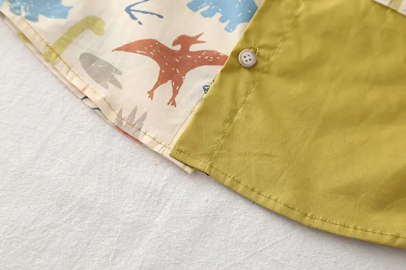 Boys Printed Tie Shirt Shorts Suit Green 2025 — feature 15