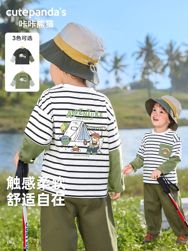Baby Boys Fake Two-Piece T-Shirt Spring Top - Image 4