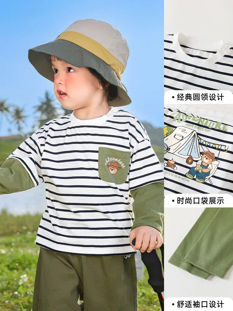 Baby Boys Fake Two-Piece T-Shirt Spring Top - Image 6