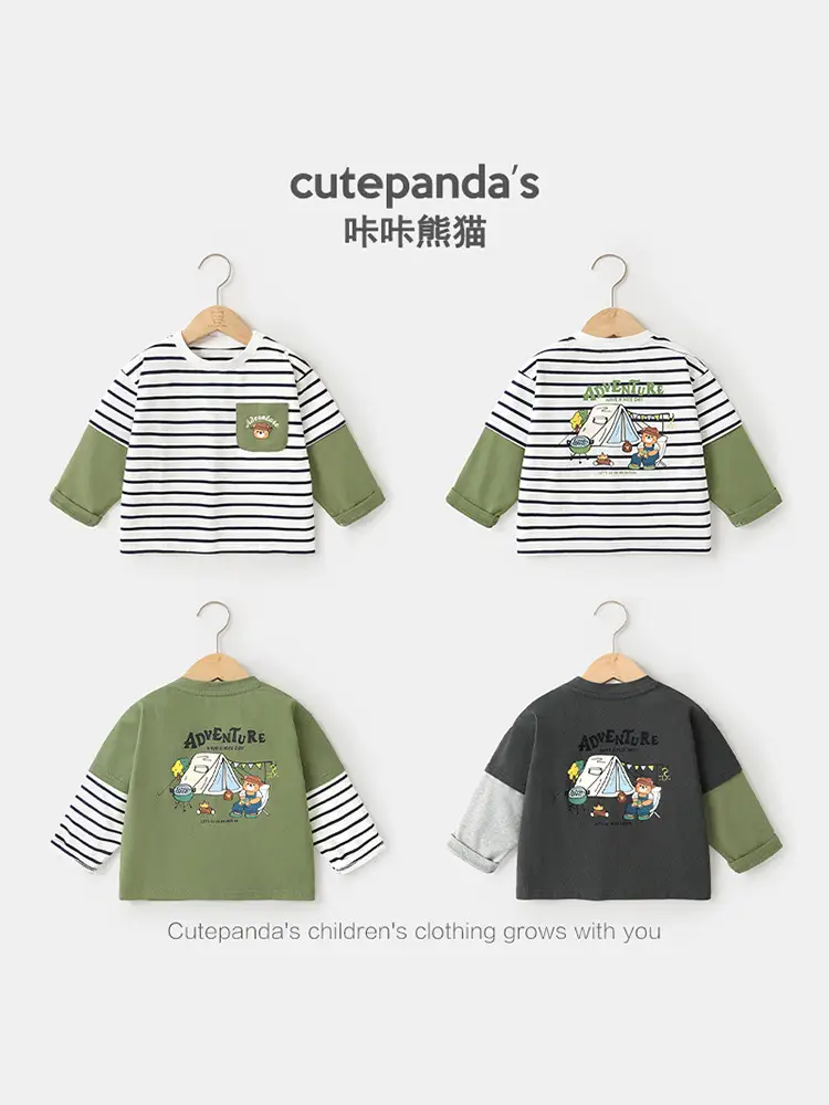 Baby Boys Fake Two-Piece T-Shirt Spring Top - Image 7