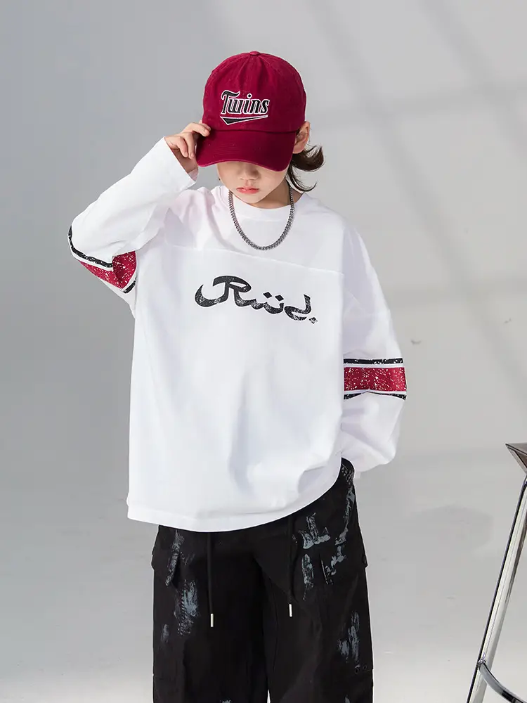 Boys Long Sleeve T-Shirt White 2026 Spring Wear - Image 4