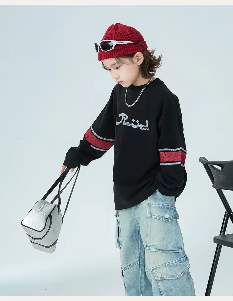 Boys Long Sleeve T-Shirt White 2026 Spring Wear — feature 12