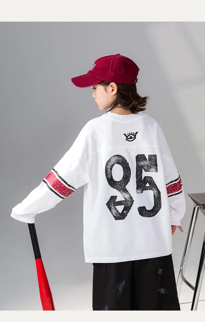 Boys Long Sleeve T-Shirt White 2026 Spring Wear — feature 16
