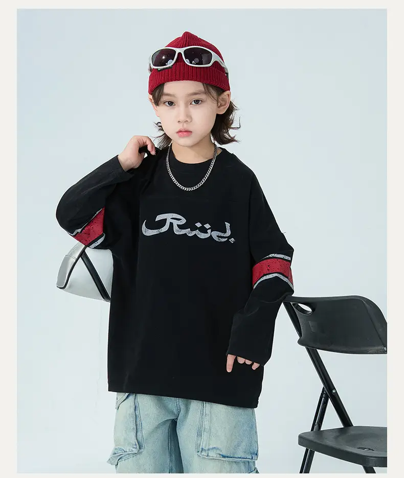 Boys Long Sleeve T-Shirt White 2026 Spring Wear — feature 7