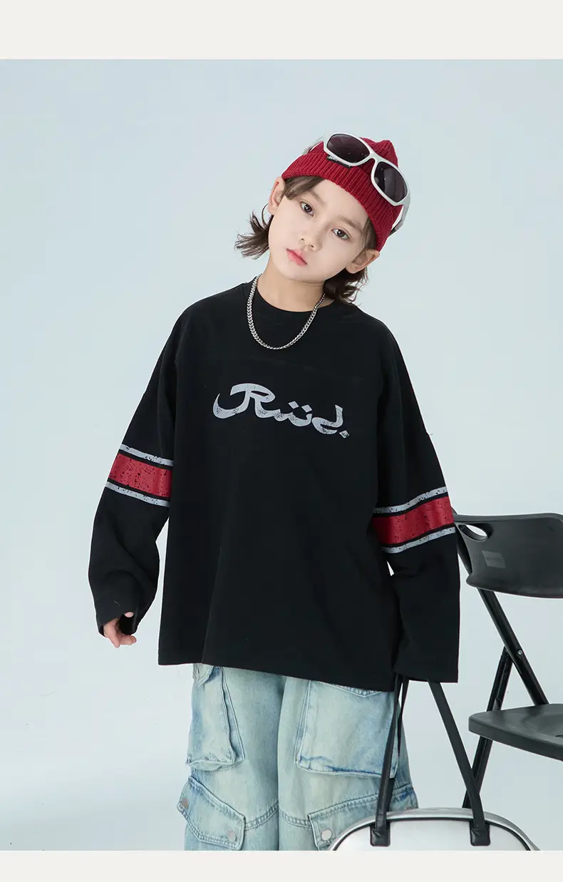 Boys Long Sleeve T-Shirt White 2026 Spring Wear — feature 9