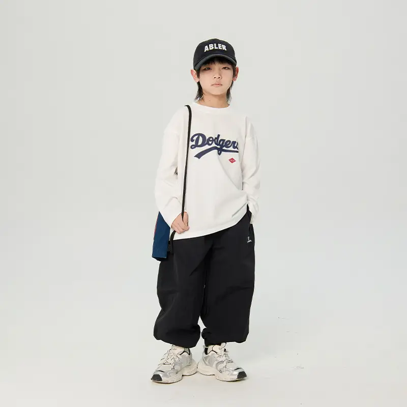 Kids Dodgers Long Sleeve T-Shirt White Black - Image 6