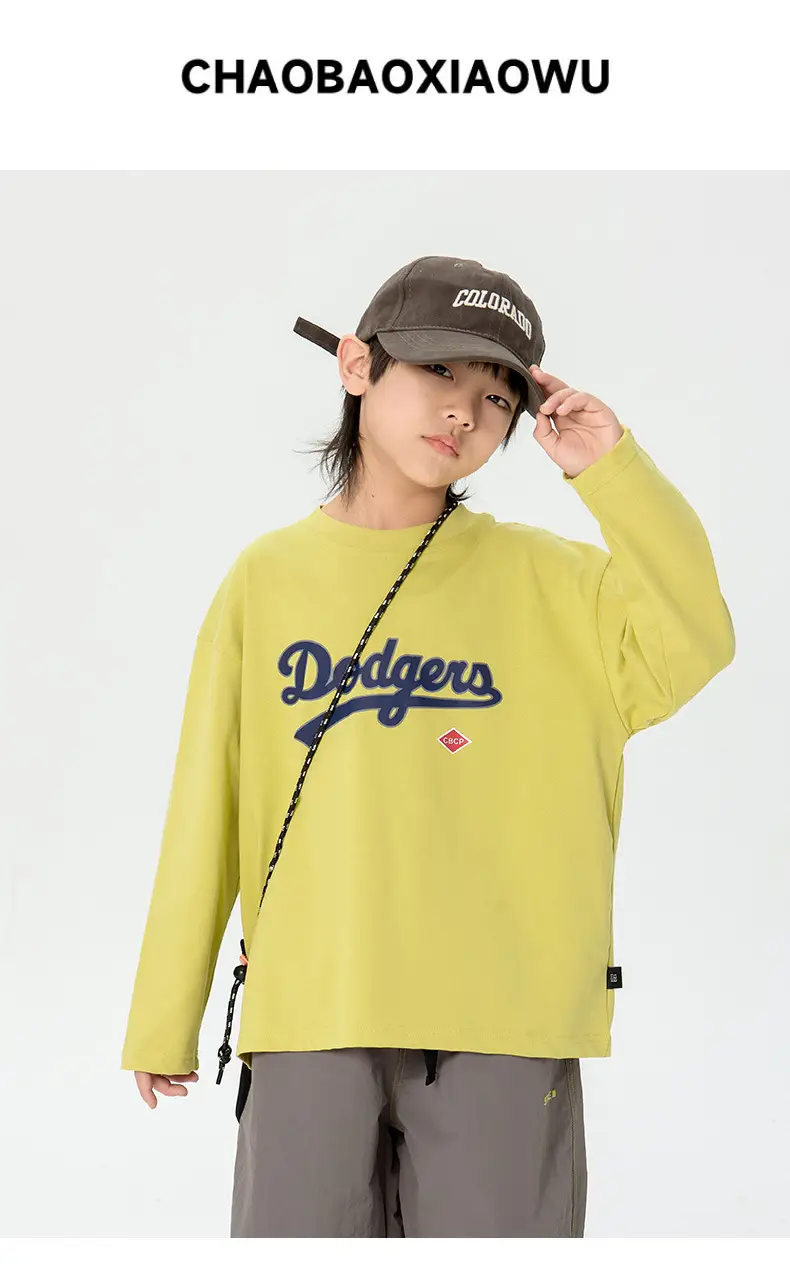 Kids Dodgers Long Sleeve T-Shirt White Black — feature 1