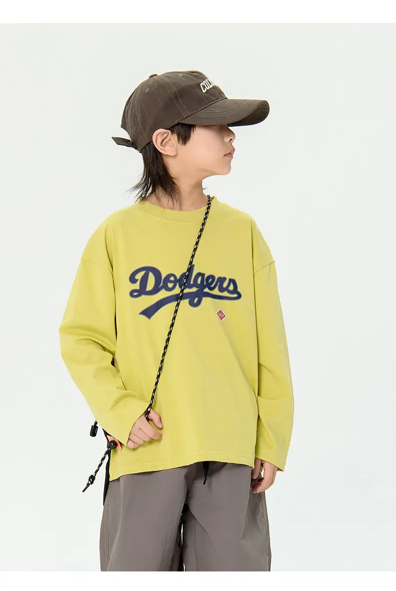 Kids Dodgers Long Sleeve T-Shirt White Black — feature 10