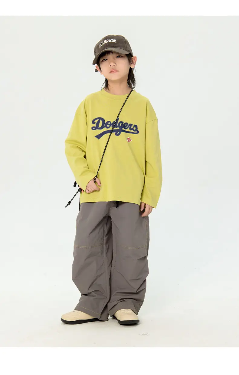 Kids Dodgers Long Sleeve T-Shirt White Black — feature 11