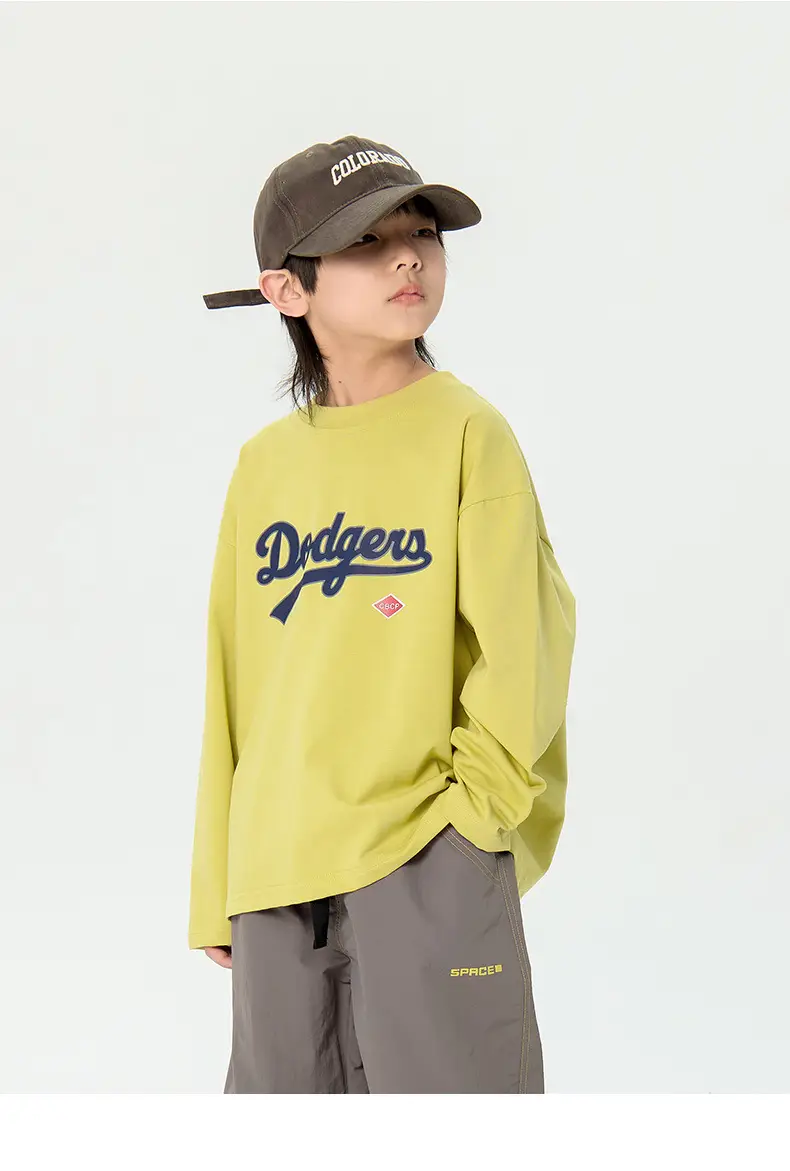 Kids Dodgers Long Sleeve T-Shirt White Black — feature 12
