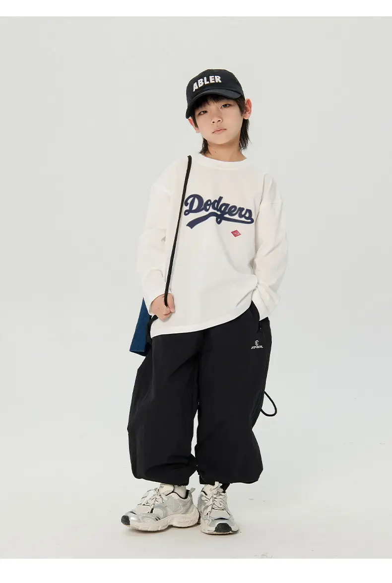 Kids Dodgers Long Sleeve T-Shirt White Black — feature 17