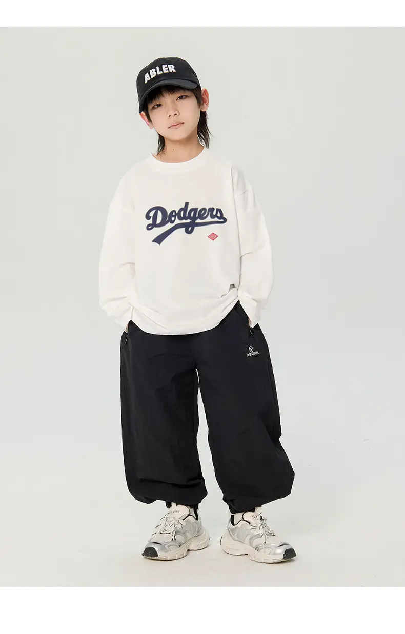 Kids Dodgers Long Sleeve T-Shirt White Black — feature 19