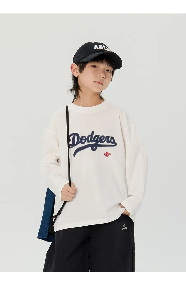 Kids Dodgers Long Sleeve T-Shirt White Black — feature 22