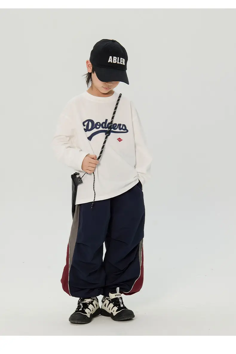 Kids Dodgers Long Sleeve T-Shirt White Black — feature 24