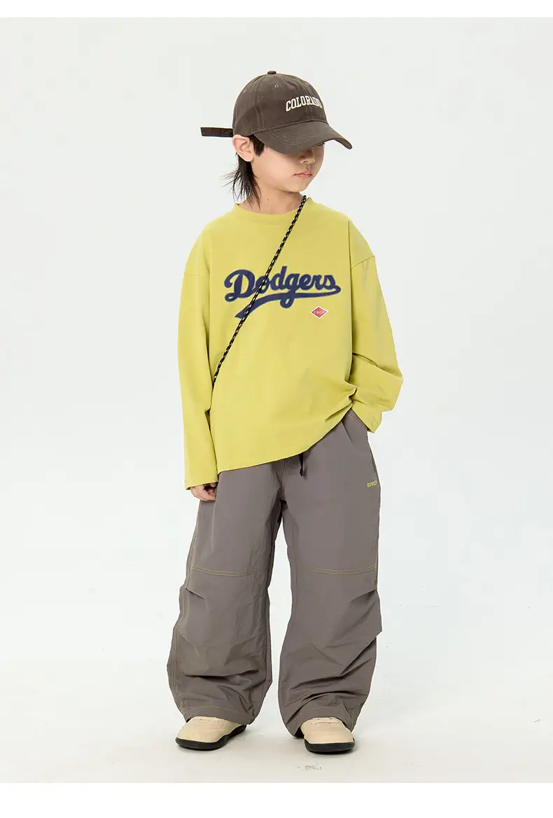 Kids Dodgers Long Sleeve T-Shirt White Black — feature 7