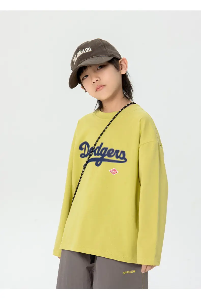 Kids Dodgers Long Sleeve T-Shirt White Black — feature 8