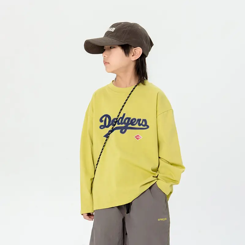Kids Dodgers Long Sleeve T-Shirt White Black - Image 2
