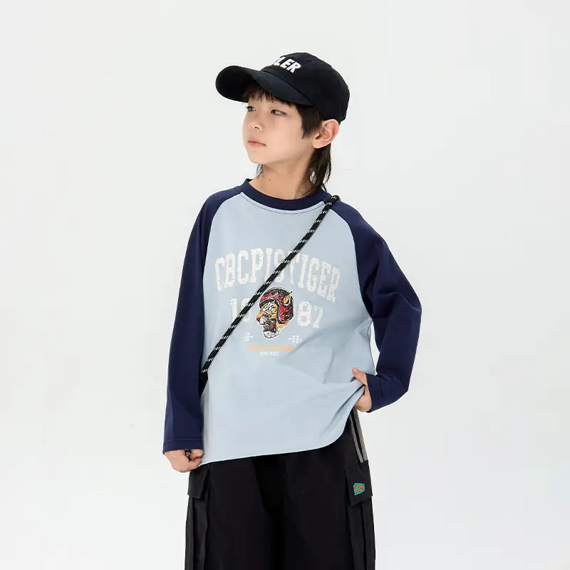 Children Japanese T-Shirt 2025 Spring New Boys Raglan Long Sleeve - Image 3