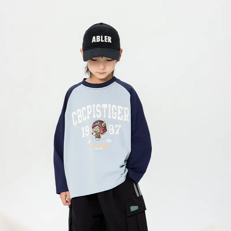 Children Japanese T-Shirt 2025 Spring New Boys Raglan Long Sleeve - Image 5