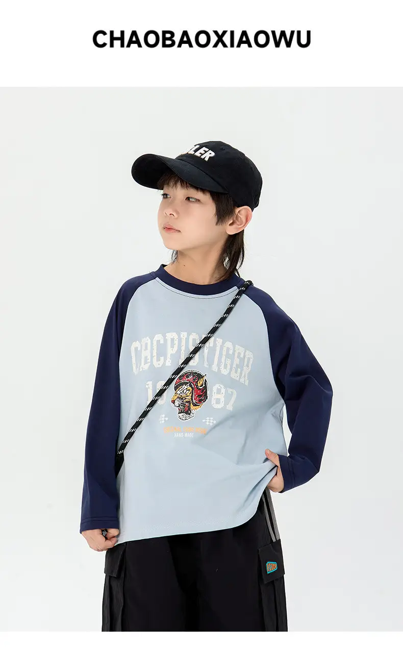 Children Japanese T-Shirt 2025 Spring New Boys Raglan Long Sleeve — feature 1