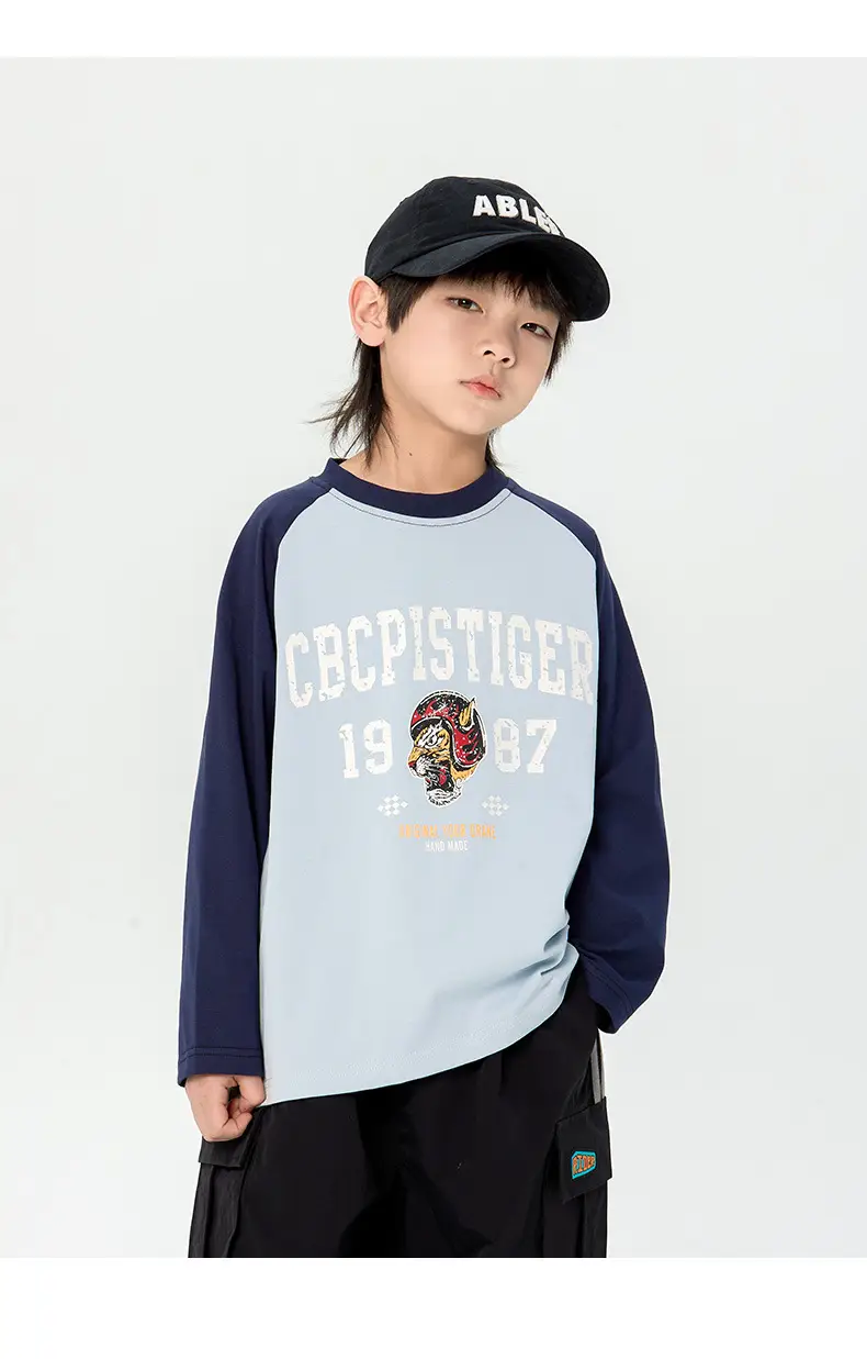Children Japanese T-Shirt 2025 Spring New Boys Raglan Long Sleeve — feature 11