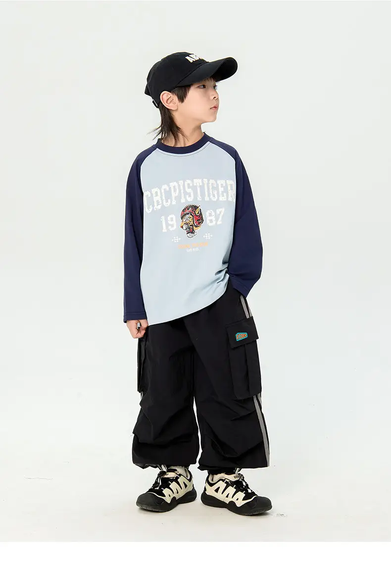 Children Japanese T-Shirt 2025 Spring New Boys Raglan Long Sleeve — feature 12