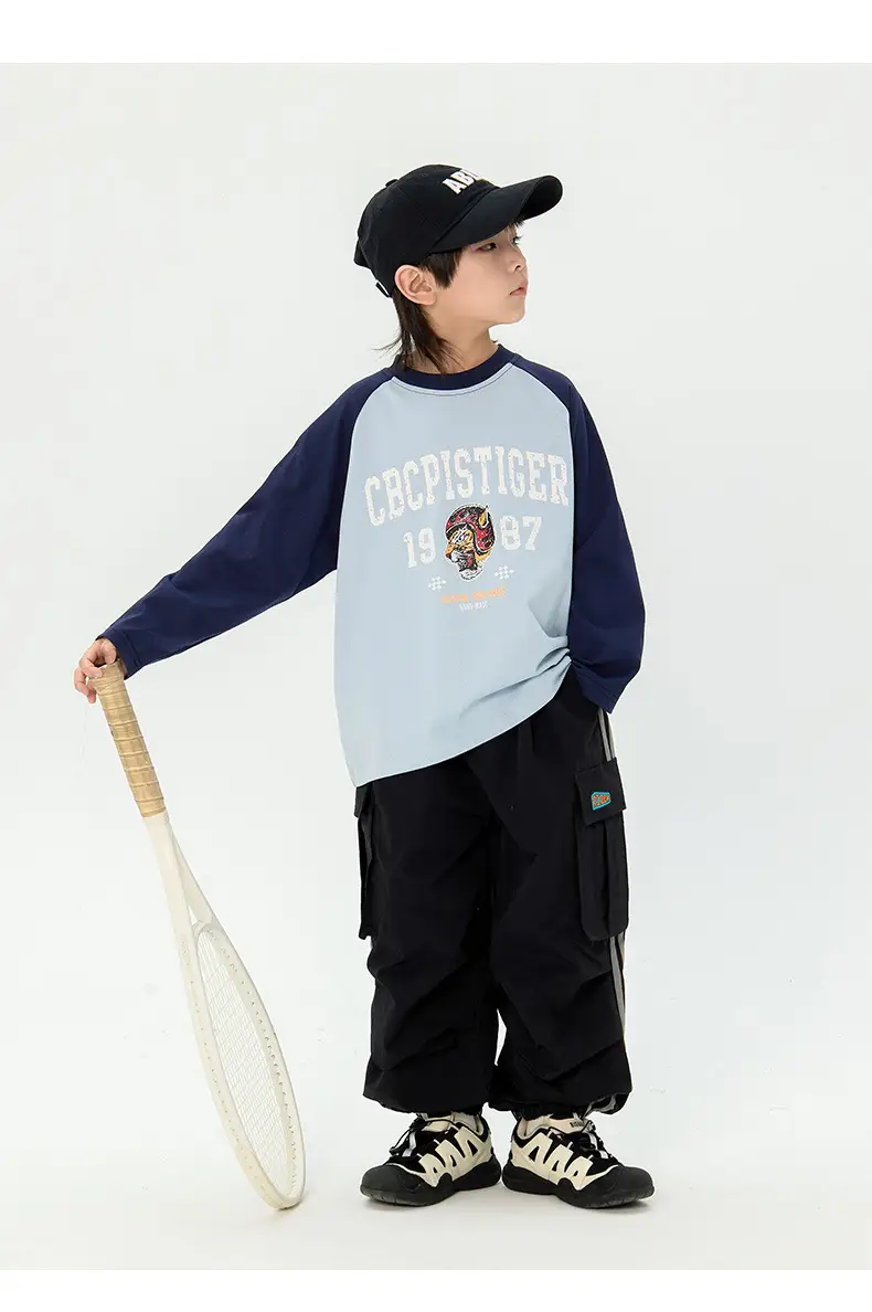Children Japanese T-Shirt 2025 Spring New Boys Raglan Long Sleeve — feature 14