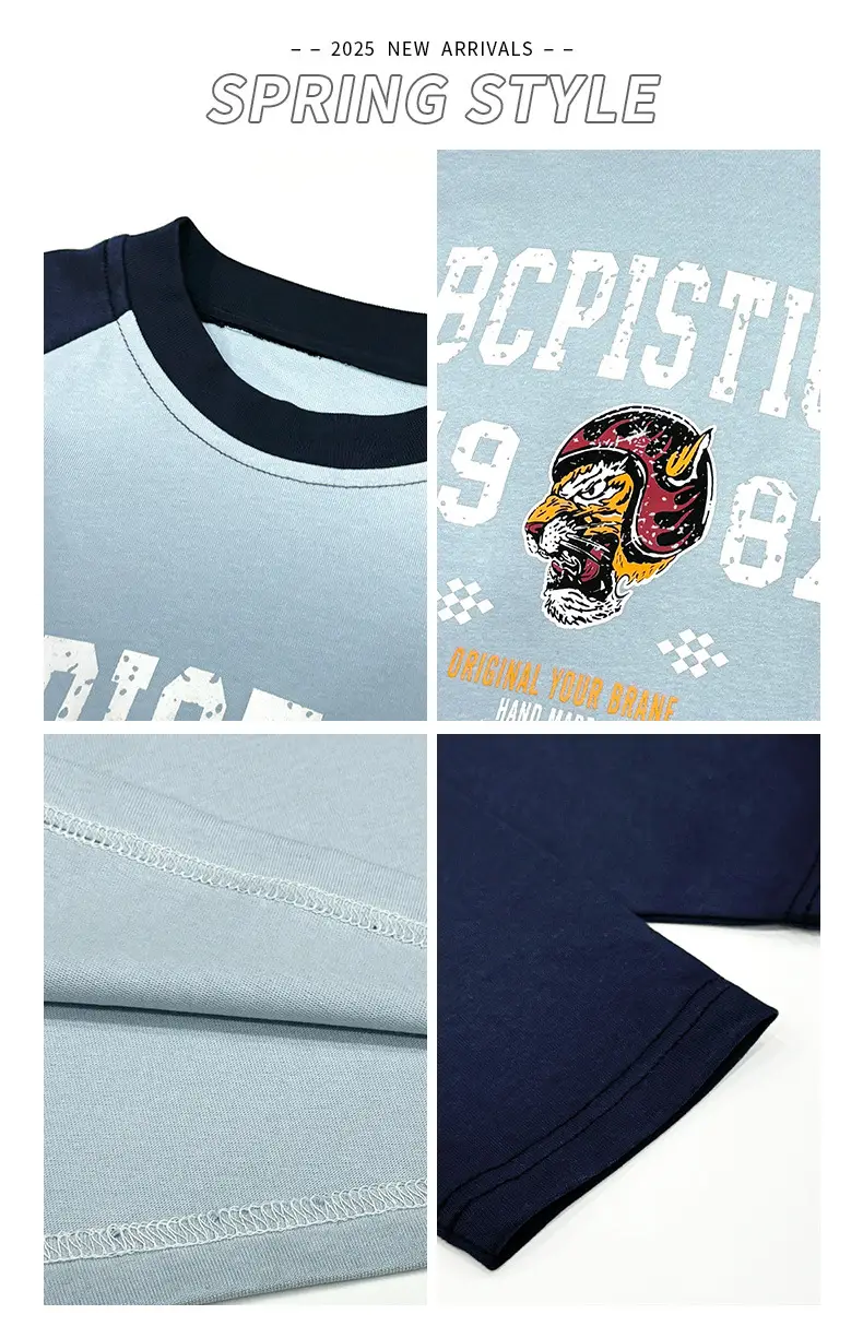 Children Japanese T-Shirt 2025 Spring New Boys Raglan Long Sleeve — feature 2