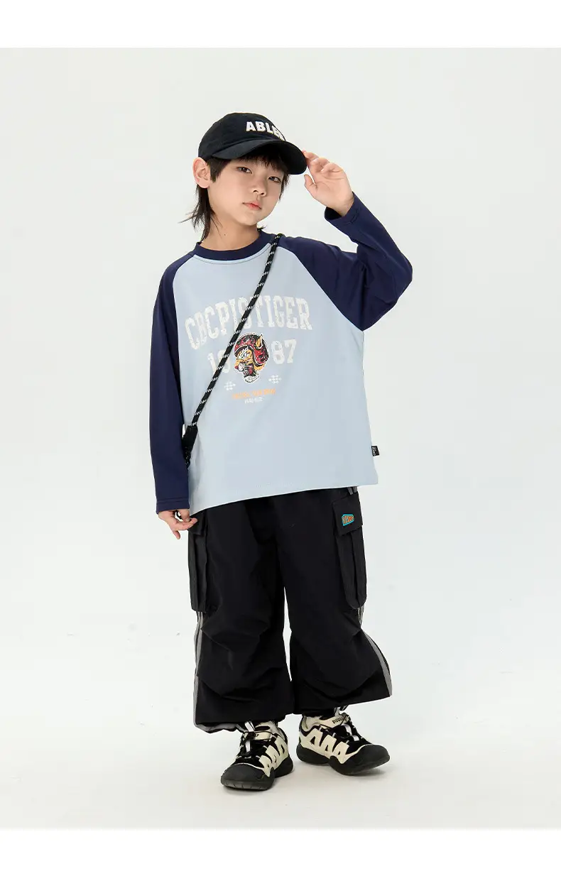 Children Japanese T-Shirt 2025 Spring New Boys Raglan Long Sleeve — feature 6