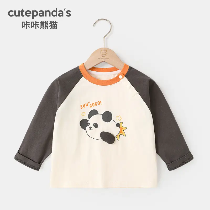 Baby Long Sleeve T-Shirt Blue White Striped Sleeve - Image 4