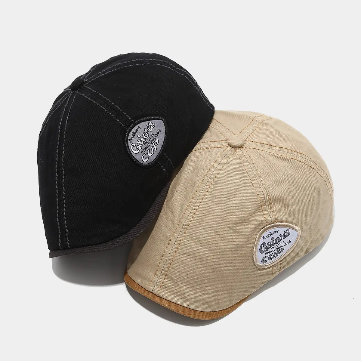 Men's Black British Retro Cap with Cup Logo - Image 10
