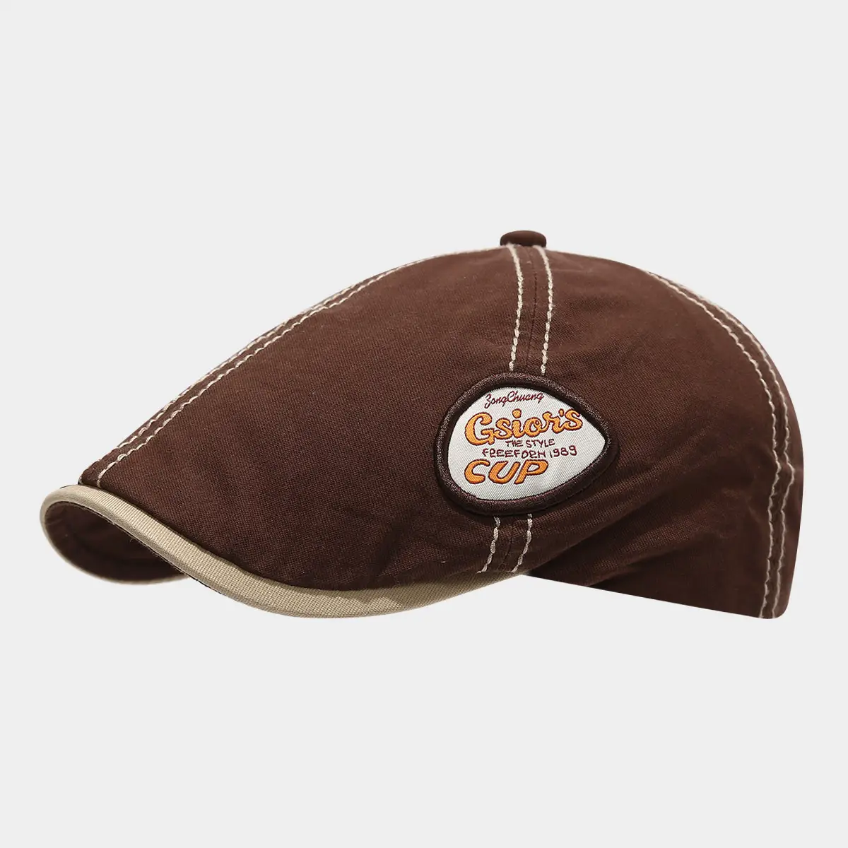 Men's Black British Retro Cap with Cup Logo - Image 5