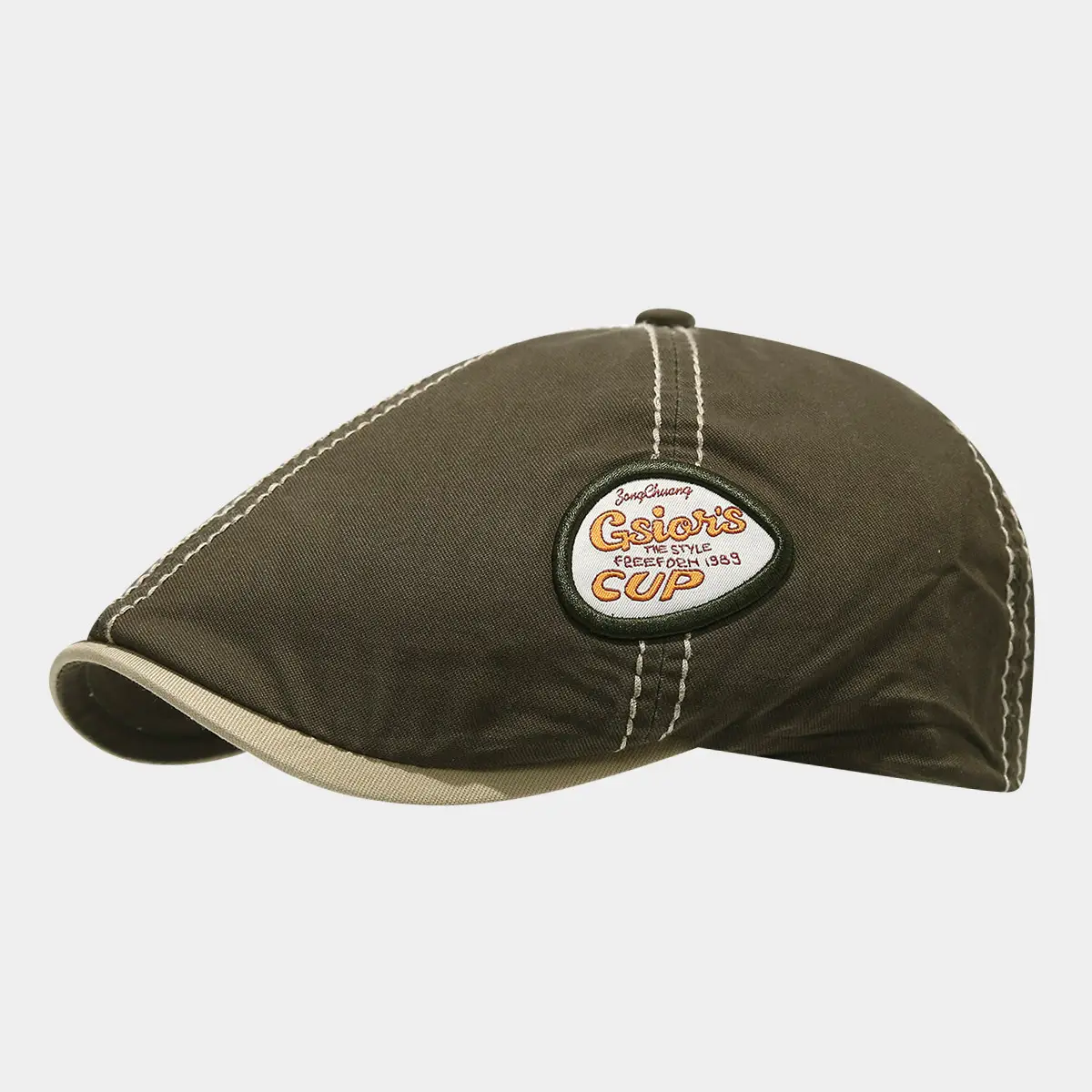 Men's Black British Retro Cap with Cup Logo - Image 6