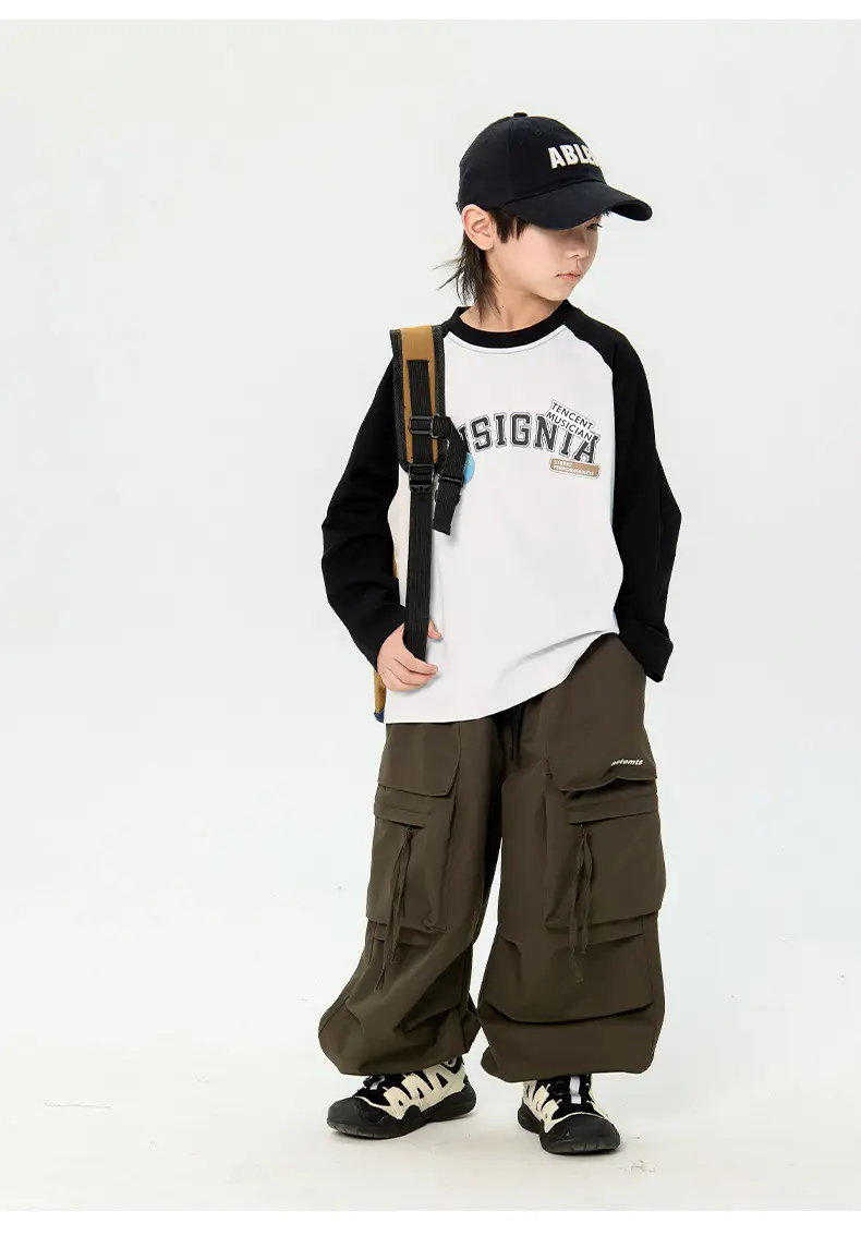 Japanese Boys T-Shirt 2025 Raglan Long Sleeve Casual Top — feature 12