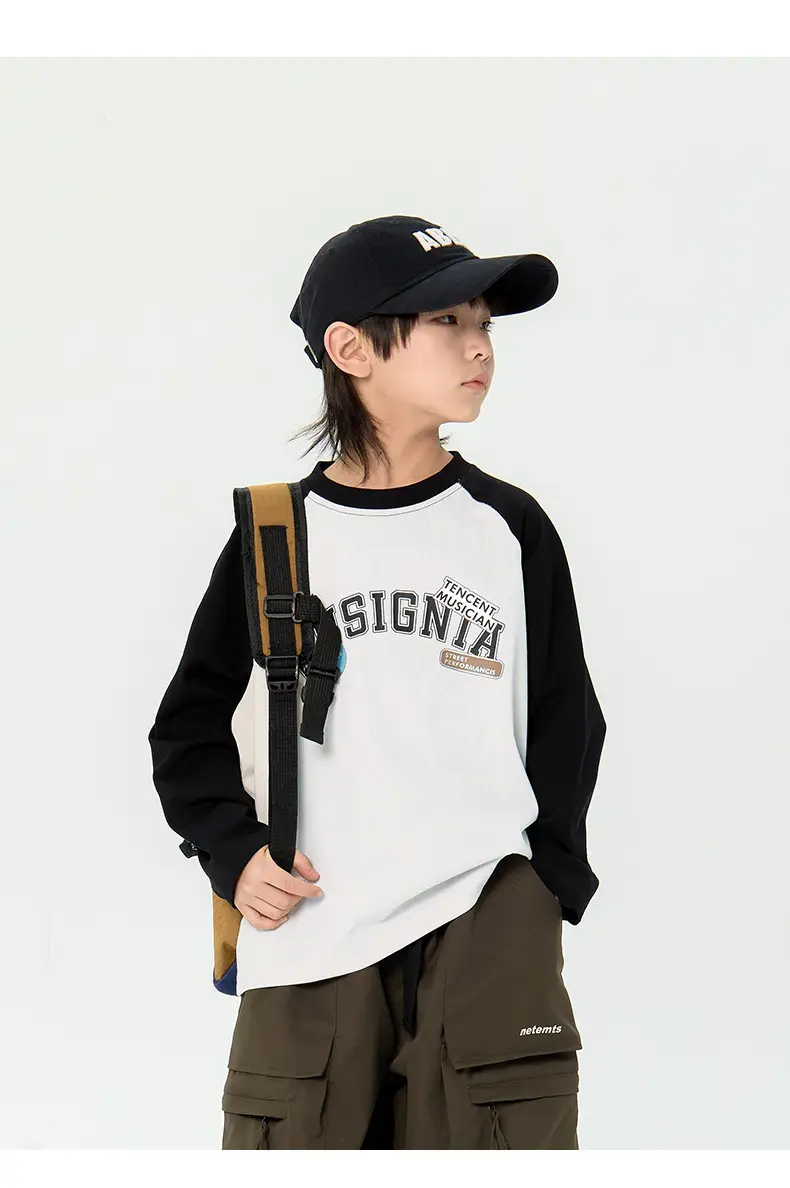 Japanese Boys T-Shirt 2025 Raglan Long Sleeve Casual Top — feature 13