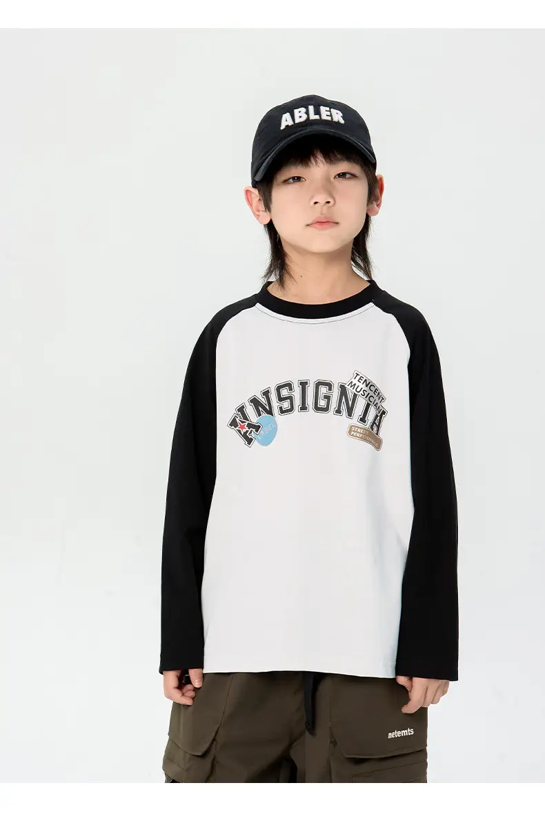 Japanese Boys T-Shirt 2025 Raglan Long Sleeve Casual Top — feature 14