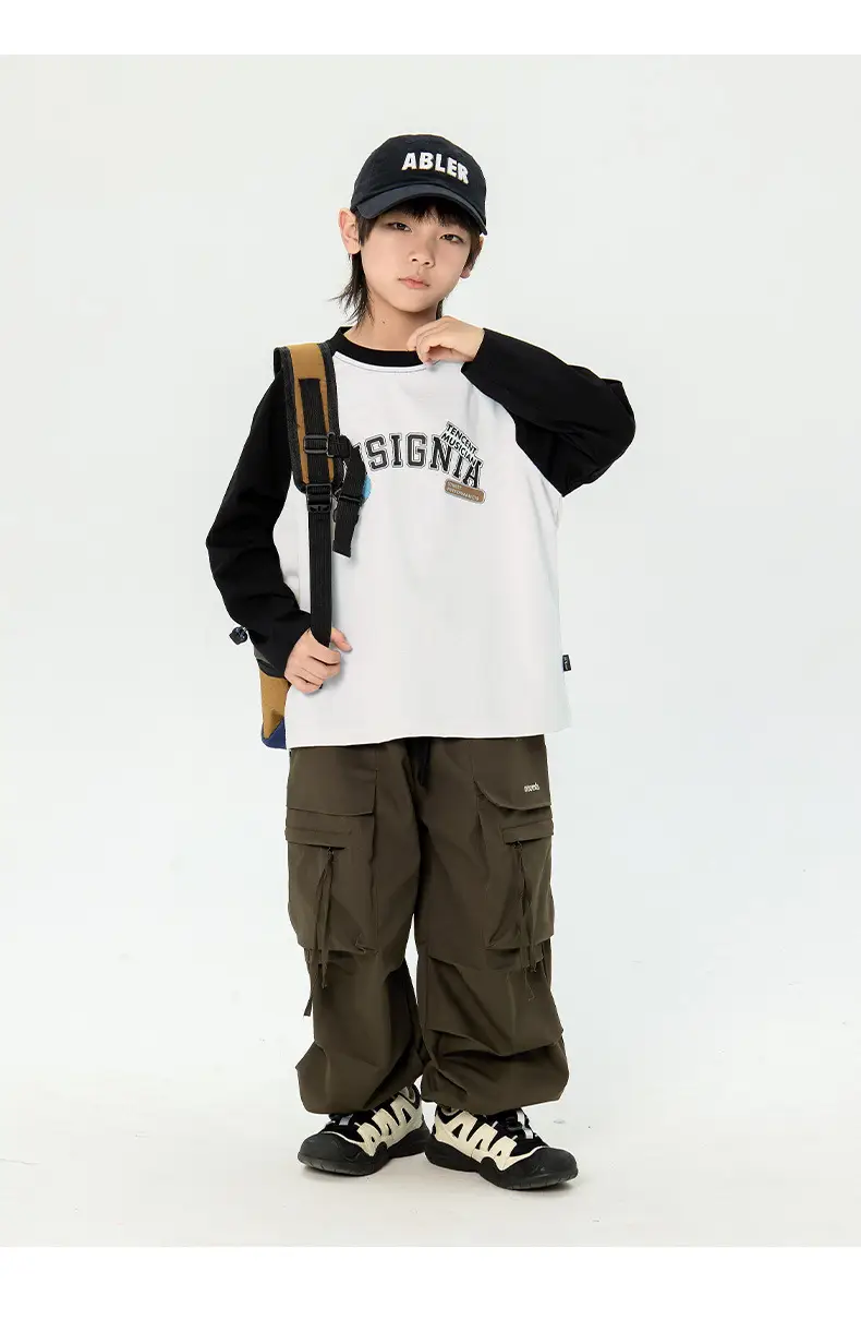 Japanese Boys T-Shirt 2025 Raglan Long Sleeve Casual Top — feature 15