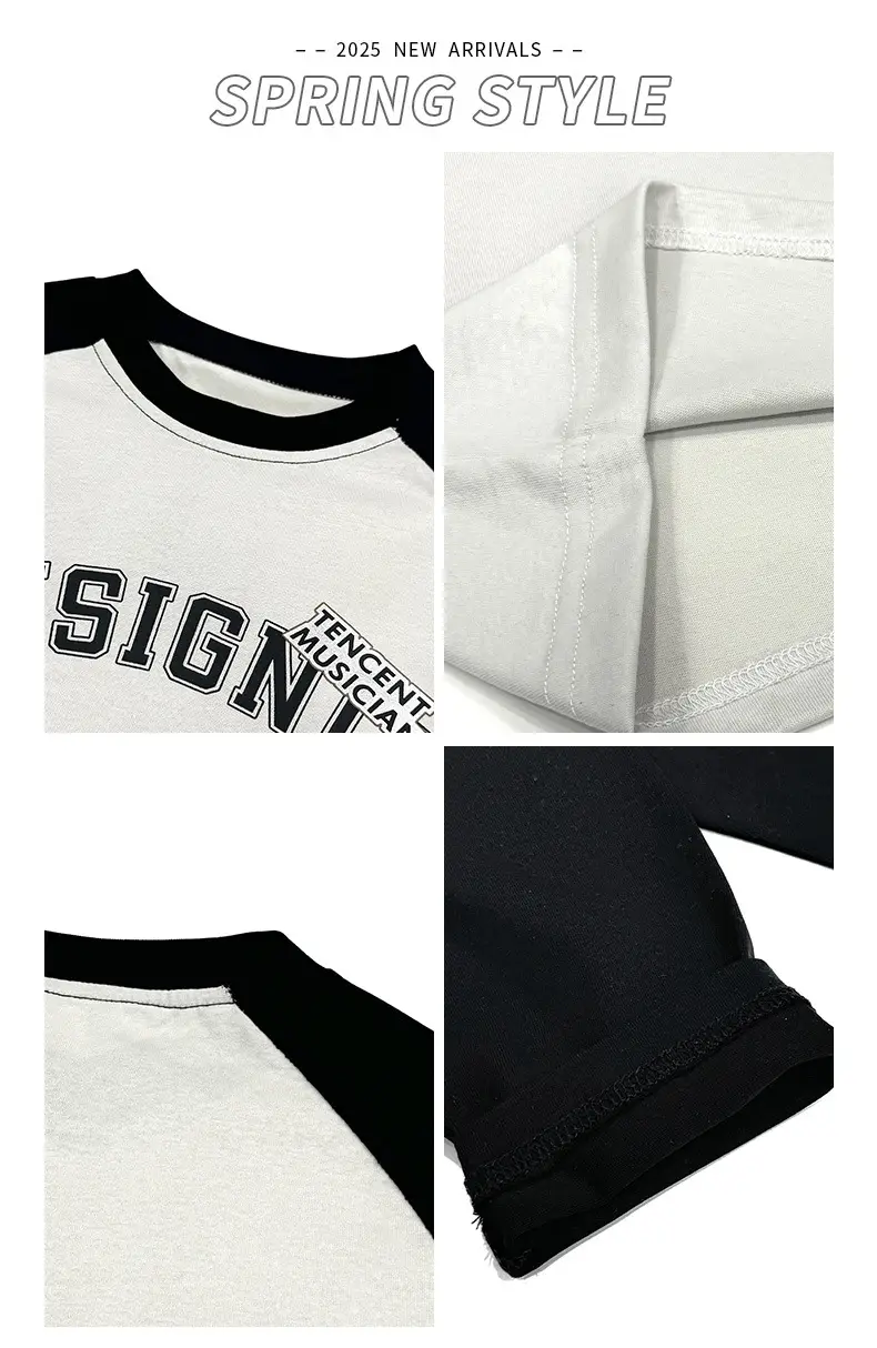 Japanese Boys T-Shirt 2025 Raglan Long Sleeve Casual Top — feature 2