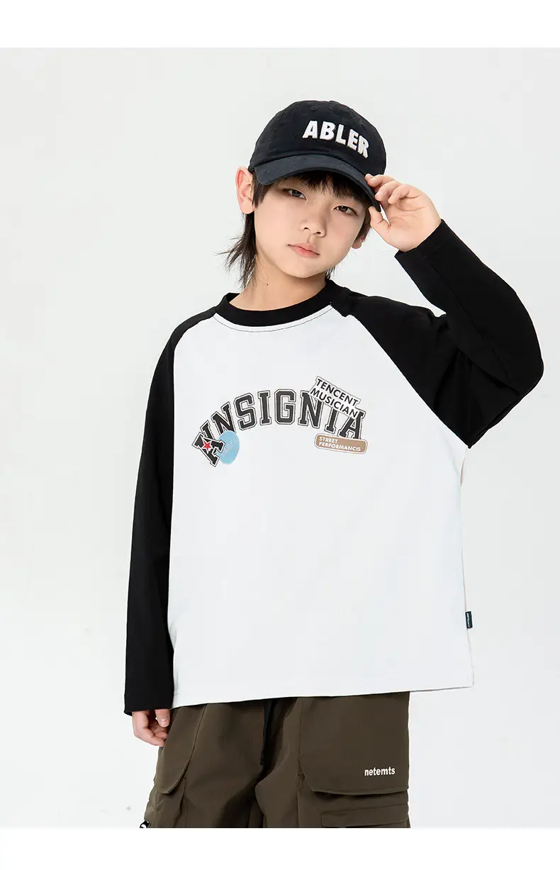 Japanese Boys T-Shirt 2025 Raglan Long Sleeve Casual Top — feature 6