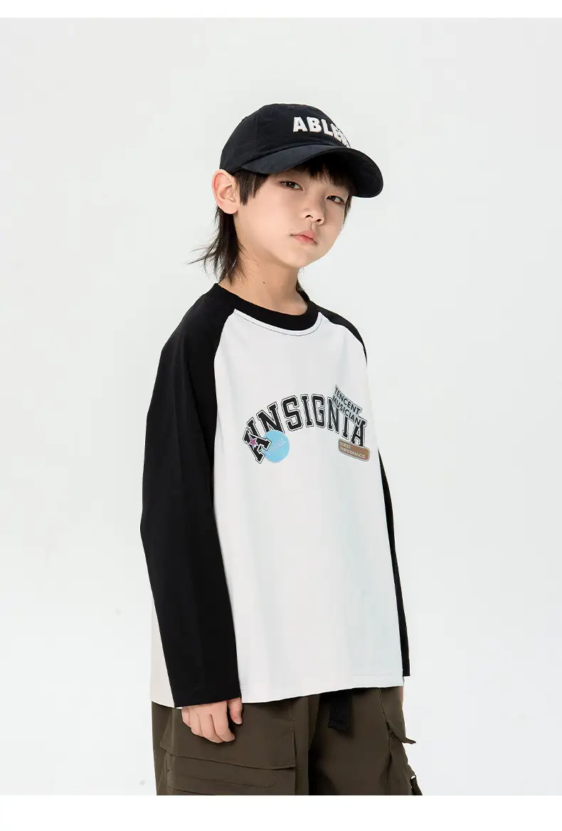 Japanese Boys T-Shirt 2025 Raglan Long Sleeve Casual Top — feature 7