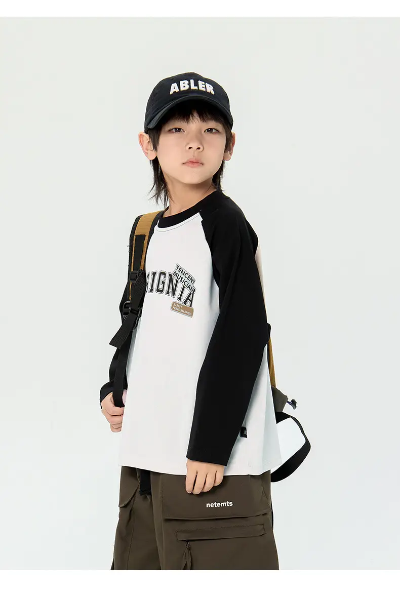 Japanese Boys T-Shirt 2025 Raglan Long Sleeve Casual Top — feature 8