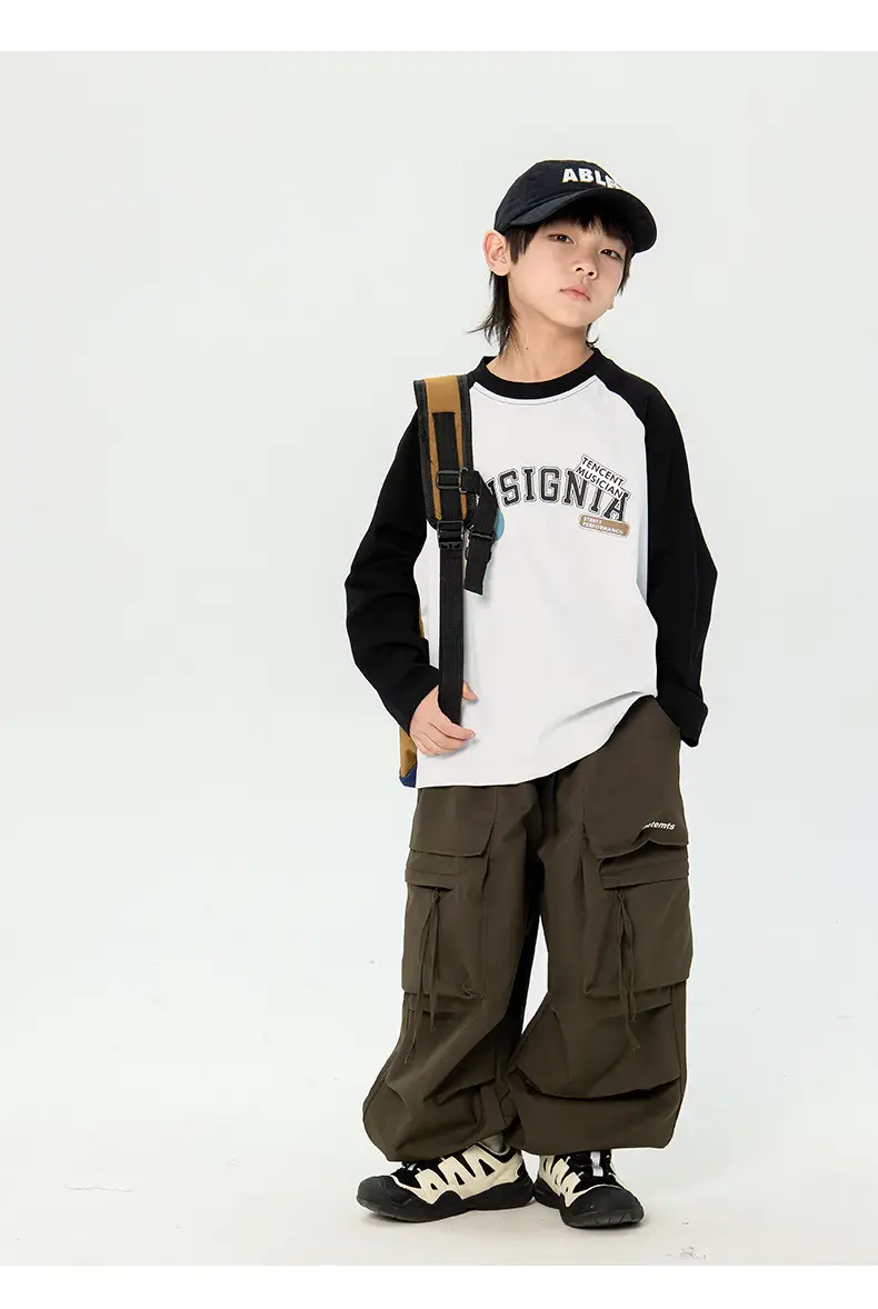 Japanese Boys T-Shirt 2025 Raglan Long Sleeve Casual Top — feature 9