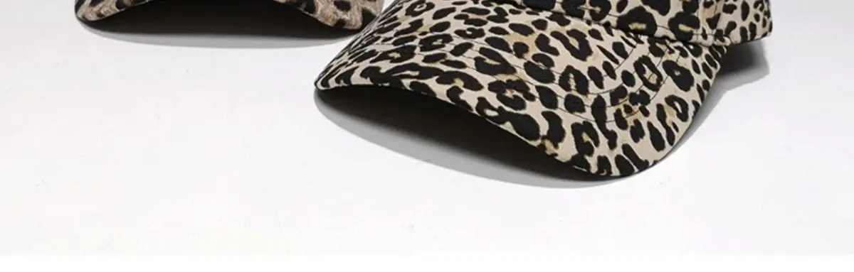 Women Leopard Print Baseball Cap with Strap — feature 5