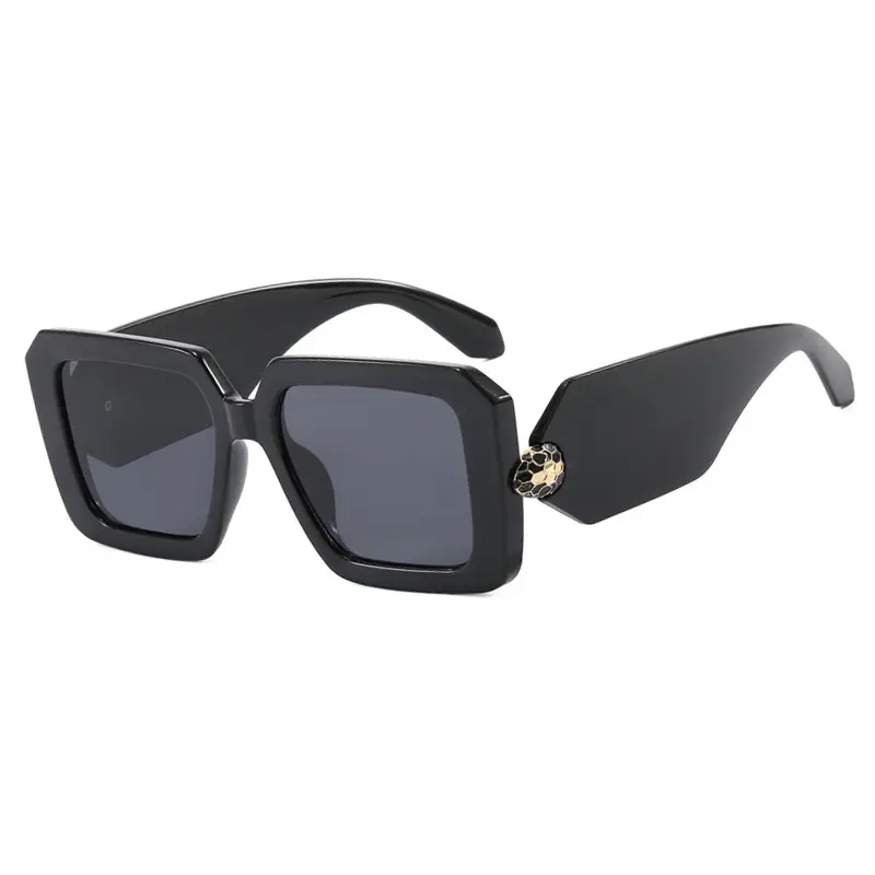Kedun Snake Head Square Sunglasses Black 2025