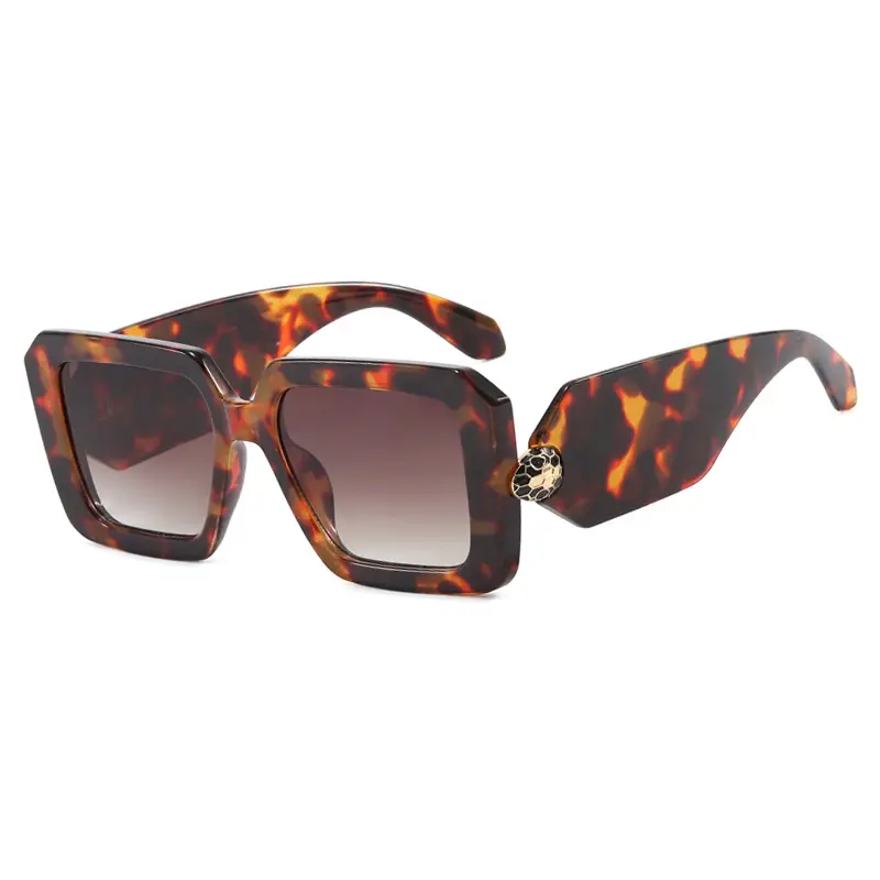 Kedun Snake Head Square Sunglasses Black 2025