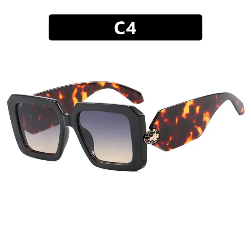 Kedun Snake Head Square Sunglasses Black 2025